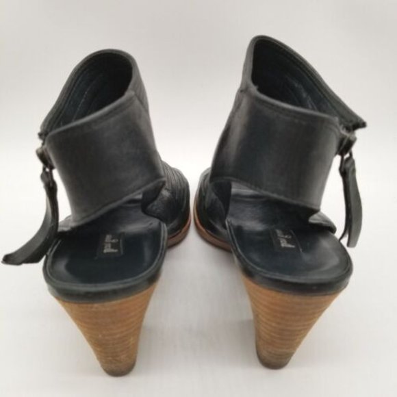 Paul Green Womens Cayanne Leather Peep Block Heel Ankle Booties 5 US 7.5 - Picture 5 of 7